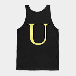 The Letter U in Shadowed Gold Tank Top